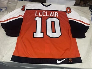 Auténtica camiseta Nike John Leclair Philadelphia Flyers para hombre 52 cosida usada en excelente estado micrófono - Imagen 1 de 12