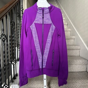 Ivivva Perfect Your Practice Jacket Purple Girls Size 14 Thumbhole Full Zipper - Picture 1 of 13