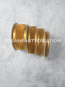 ANTIQUE GOLD Organza SATIN EDGE Sheer Ribbon 100% nylon Choose Size & Yardage - Picture 1 of 1