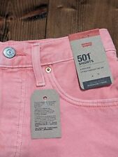 Levi's Coral Pink Peach Women's 501 High-Rise Denim Shorts Size 28