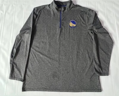 Golden State Warriors Gray 1/4 Zip Long Sleeve Pullover Men’s XXL NBA Apparel - Image 1 of 4