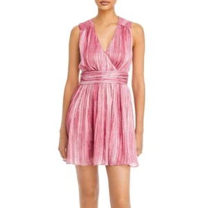 Aqua Womens Striped Metallic Party Mini Dress SIZE M - Picture 1 of 5