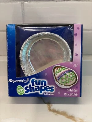 Reynolds Fun Shapes 24 unidades ovaladas papel aluminio huevo tazas para hornear pastel de Pascua brownie nuevo Foto 1 de 4