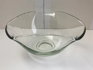 Large Glass Fruit Bowl Pentagon 5 Sided Triangle Decoration 5.5" Tall x 10" Wide - Picture 1 of 10