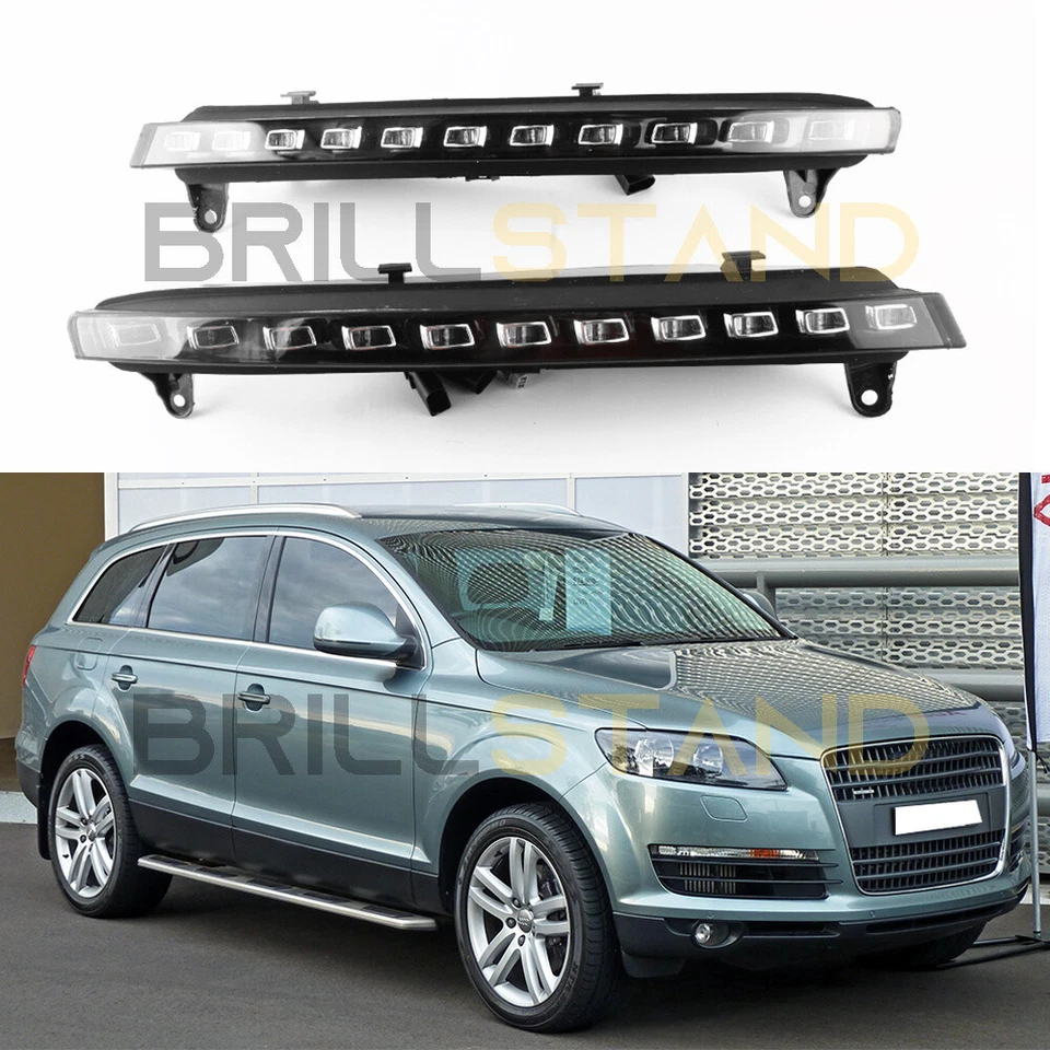 LED DRL Daytime Running Light Bumper Fog Lamp w Turn For Audi Q7 2007 2008 2009 - Image 1 of 4