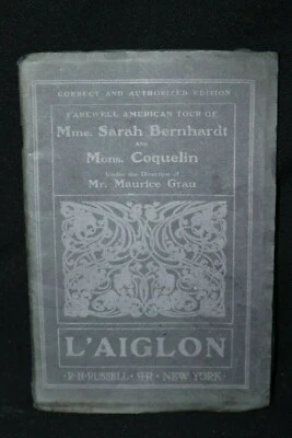 Sarah Bernhardt and Mons..Coquelin~Programa/Libro L'Aiglon~1900 francés e inglés Foto 1 de 4