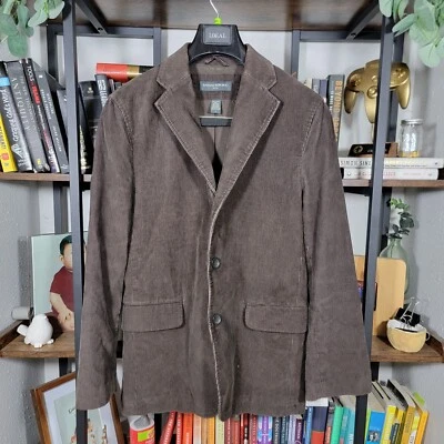 Banana Republic Mens Sport Coat Jacket Three Button Brown Corduroy Cotton Sz SM - Image 1 of 4