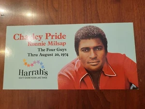 Charlie Pride 1974 Harrah's Reno Promi Postkarte groß Ronnie Milsap - Bild 1 von 4