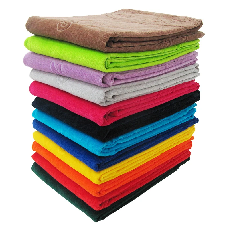 Telo Mare jacquard in morbida ciniglia di cotone 100% tinta unita H944