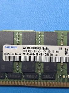 SAMSUNG 32GB 4DRX4 PC4-2400T M386A4G40EM2-CRC4Q DDR4 SERVER MEMORY MODULE - Picture 1 of 5
