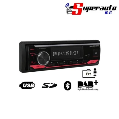 MACROM M-DL3300DAB Autoradio 1 DIN DAB+ Bluetooth Microfono USB SD DL 3300 DAB - Immagine 1 di 3
