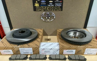 TOYOTA CAMRY 2007-2017 GENUINO OEM NUEVOS ROTORES DE FRENO DELANTEROS Y PASTILLAS DE FRENO OEM Foto 1 de 4