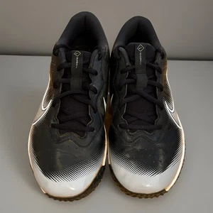 Nike Air Diamond Varsity Turf Low Black White Baseball Shoes Mens Sz 8.5 - Picture 1 of 8