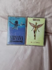 Nirvana In Utero & Nevermind Cassette Tapes Geffen Records - Picture 1 of 4