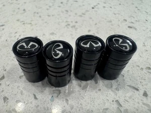 4 Pcs Metal Car Wheel Tire Valve Stem Caps for Infiniti Q50 FX35 FX37 Black - Picture 1 of 2