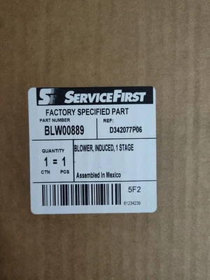New OEM Trane American Standard Furnace Inducer Blower   BLW00889 D342077P06 - Image 1 of 4