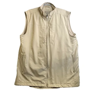Scottevest RFID Travel Vest Mens L Beige TEC Multi Pocket Full Zip Utility - Picture 1 of 16