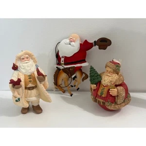 3 Weihnachtsmann Ornamente Punze 1991 und 1997 Cowboy Bucking Rentier - Bild 1 von 15