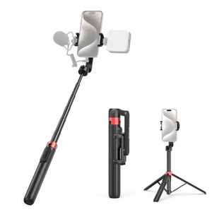 Phone Tripod Stand w Remote, 51" Portable Selfie Stick, for iPhone, Android, ... - Bild 1 von 9