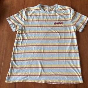 Lucky Brand Coca Cola Striped Tee Gender Neutral T-Shirt Size Med U3 100% Cotton - Bild 1 von 6