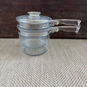 Vintage Pyrex Doppelkessel Doppeldeckel Flammglas 1,5 qtr. - Bild 1 von 5