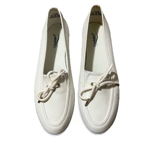 Grasshoppers Women's Shoes Sz 9 1/2M Ivory Slip On Canvas Flats - Picture 1 of 12