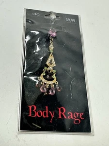Body Rage Bauchnabelpiercing Bauchnabel Ring Baumeln Neu mit Etikett 14G - Bild 1 von 5