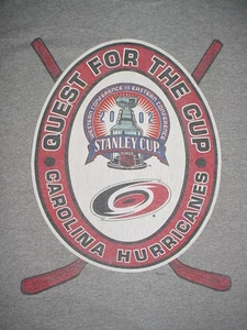 Camiseta Quest Stanley Cup-2002 Western Conference vs Eastern Carolina Hurricanes-L - Imagen 1 de 1
