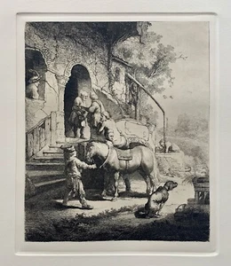 Rembrandt THE GOOD SAMARITAN Etching Art by Amand Durand - Picture 1 of 5