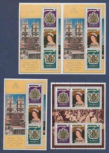 PENRHYN - Scott 104, 104d, and 104d imperf pair - MNH S/S - QEII Silver Jubilee - Picture 1 of 1
