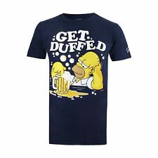 Official The Simpsons Mens Get Duffed T-Shirt Navy S-XXL