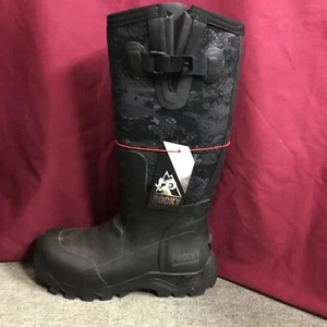 New Men’s Rocky RKS0345 Black Camo Sport Pro Rubber 16” Hunting Boot Size 8 M - Picture 1 of 7
