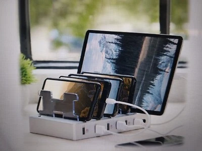 Hercules Tuff 6-Port Universal Charging Station with Cables (Silver) - Image 1 of 4