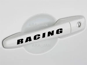 RACING Decal Sticker Sport Car Door Handle logo emblem auto motorsport 2 pcs - Picture 1 of 5
