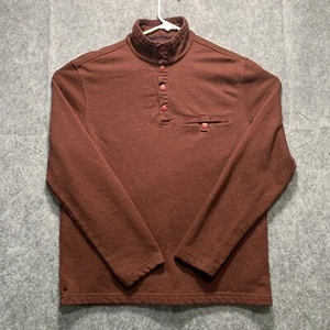 UnTuckit Long Sleeve Pullover Sweater Maroon Henley Mock Neck Mens Size M - Picture 1 of 13