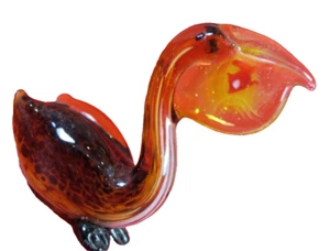 Pelican Mini 3" Inch Art Glass Figurine/Sculpture Bird Fish in Mouth - Picture 1 of 9