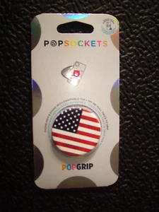 PopSockets Phone Grip AMERICAN FLAG USA POPGRIP Swappable Top 2 + USA STICKERS - Picture 1 of 4