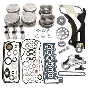Cylinder Head Full Gasket Set Pistons Rings Timing Chain Kit For BMW N52B30 3.0L - Picture 1 of 13