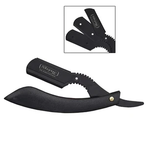 Black Barber Hair Straight Cut Throat Shaving Razor Barber Hair Salon - Picture 1 of 1