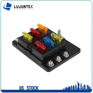 Waterproof 6 Way Blade Fuse Holder Box Block With LED Warning Light 12V 24V Kit - Picture 1 of 12
