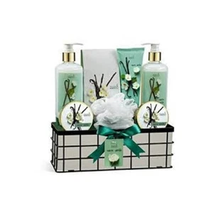 Freida and Joe Warm Vanilla 8 Piece Bath Set Gift Basket Gift Set Care Package - Picture 1 of 1