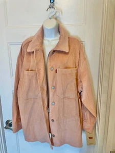 Levi's Women's Trendy Plus Corduroy Cotton Shacket Shirt Jacket NWT Sz 1X Pink - Picture 1 of 4