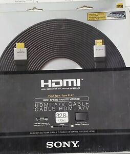 Sony 32.8 FT 10 M1.3A Ver. Flat High speed HDMI Cable 1080P