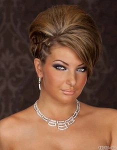 FASHION WEDDING PARTY EVENING JEWELLERY NECKLACE AND 2 PRS EARRING STYLE 02 - Picture 1 of 1