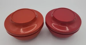 Tupperware 1436-17 1436-18 Verschluss- und Servierschüsseln mit Deckel Ernte rot und orange - Bild 1 von 15