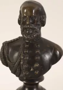 Antigua escultura francesa François Theodore Devaulx, busto de bronce Garibaldi del siglo XIX - Imagen 1 de 14