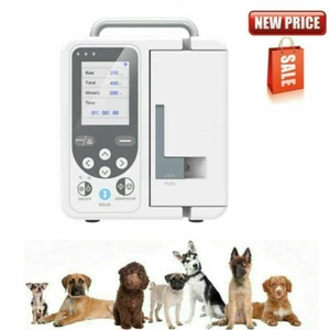Bomba de infusión volumétrica LCD veterinaria portátil IV conjunto alarma de control de flujo de fluido - Imagen 1 de 12