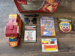 Rodimus Prime G1 1986 Complete Box Rubber Tires /Metal Feet New Sticker Sheet ! - Picture 1 of 15
