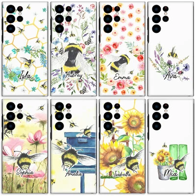 Funda Personalizada Inicial Teléfono Samsung S22/S21/S20/Ultra Flor Abeja Cubierta Rígida Foto 1 de 4