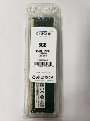 New Crucial Memory CT8G4DFS8266 8GB DDR4 2666 Unbuffered Retail - Image 1 of 2